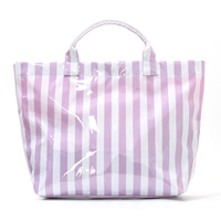 Sac fourre-tout rayé en PVC pour femmes, léger, grande capacité, sac à bandoulière de voyage portable, sac de shopping quotidien décontracté