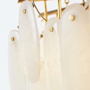 XZ <strong>Lighting</strong> <strong>Fixtures</strong> Restaurants Natural Marble Alabaster Kitchen Brass Hanging Lamp LED Ceiling Light Chandelier Design Pendant - Product Image 3