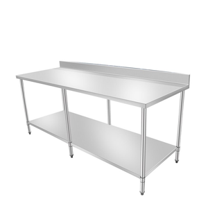 Restaurant <strong>Kitchen</strong> Customized Stainless Steel Cutting <strong>Table</strong> <strong>Prep</strong> <strong>Table</strong> American Commercial Work <strong>Table</strong> With Wooden Chopping Board - Product Image 5