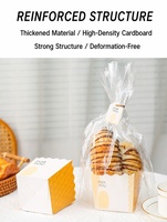 Ensemble de sacs à pain en papier rose à volants avec sac transparent et étiquette en ficelle pour la décoration de pâtisseries, biscuits et gâteaux