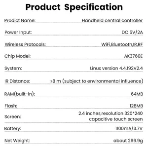 XZJ טויה Wifi שלט רחוק חכם עם מסך מגע Hd בסיס טעינה אלחוטי בקרת קולית שלט IR למכשירים חכמים