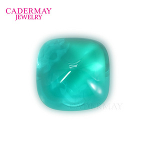 Cadermay Synthetic Yttrium Aluminum Garnet Square Loose Stone Paraiba Color 8x8mm For Jewelry Making - Product Image 3