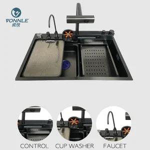 Wastafel dapur multifungsi, wastafel pintar stainless steel, wastafel dapur multifungsi 2024