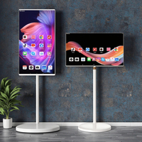 Téléviseur intelligent portable de 32 pouces, système d'exploitation Android, batterie 5H/9H, moniteur d'intérieur, OEM bienvenu, écran tactile 10 points, centre commercial en libre-service