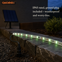 Kit solaire rechargeable 18650 1800mAh RGB adressable 12V 150LEDs/m RGB pour éclairage de patio