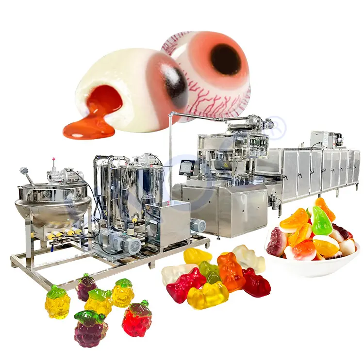 التلقائي بالكامل 3D متعددة الوظائف فيتامين البكتين الجيلاتين النشا هلام خط إنتاج الحلوى غائر الدب صنع آلة