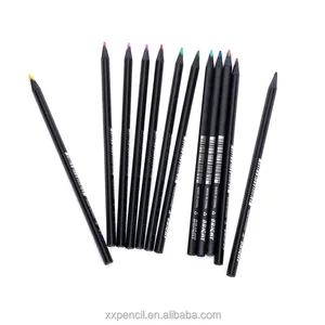 Stationery Black Wood Colour Pencil with Logo Mechanical Sketch Pencil Set for Drawing