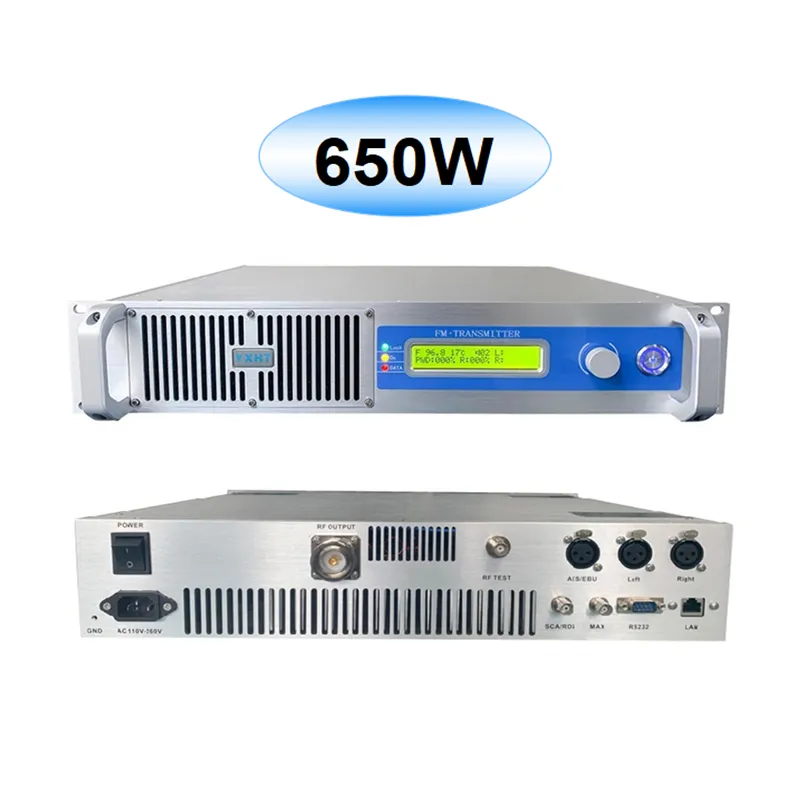 [Hot Sale] 650W FM transmitter CE, ISO, FCC Qualified Warranty: 6 years YXHT Stereo Equipment for School, Church, Radio Stations