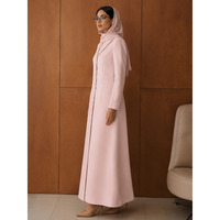 Manteau long structuré islamique de haute qualité, style modeste, pour femme de bureau, blazer abaya en tissu crêpe, fabrication professionnelle