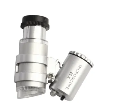 Microscópio digital portátil de 60x com luz led, microscópio de ajuste de ampliação do foco da jardinagem com led