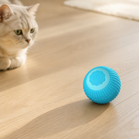 Balle interactive intelligente pour chat, à roulement automatique, 3 vitesses réglables, rechargeable par USB, jouet électrique pour animaux de compagnie avec capteur de réveil en option