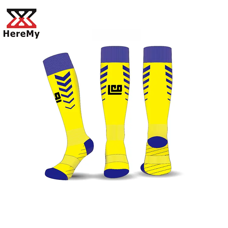 Toptan takım sporları kavrama uzun futbolcu çorapları anti kayma nefes futbol çorapları erkekler için