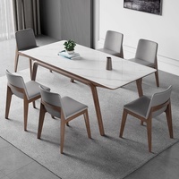 Table à manger moderne Simple en bois massif de frêne Petite table de salle à manger rectangulaire en forme de roche pour la maison