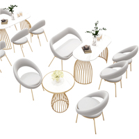 Combinaison Table et Chaise pour Salon de Thé, Restaurant de Desserts et de Burgers, Mobilier de Restauration Simple et Frais, Banquette de Café
