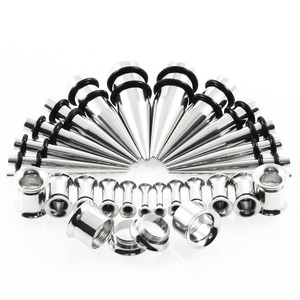 Edelstahl Ohr Taper Kit Ohr Stretching <span class=keywords><strong>Set</strong></span> mit Plugs Tunnel Ohrring Expander Body <span class=keywords><strong>Piercing</strong></span> Schmuck 28 teile/satz - Product Image 4