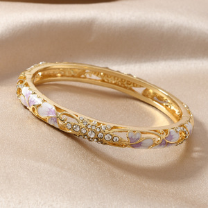 Brazalete de Esmalte Fino con Estilo Étnico Retro, Estilo Cloisonné de Pekín Antigua, Joyería de Moda para Cheongsam, Brazaletes Modernos - Product Image 2