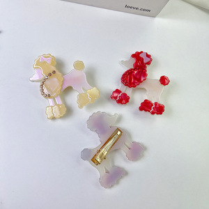 Qianjin özel toptan güzel kaniş köpek şekilli kızlar için saç tokası Glitter Rhinestone dekoratif asetat saç tokası günlük giyim - Product Image 3