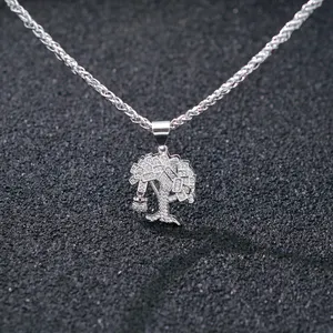 America Miami Hipster Hip Hop Iced Out 925 Silver Sterling Vintage Money Tree Pendant Charm