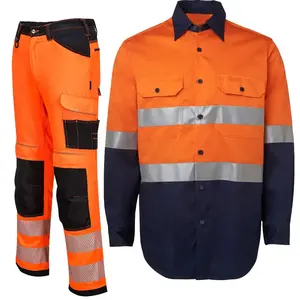 Custom Industrial Work Wear Uniform Promotion High Visibility Reflective Safety Work Wear Uniform Safety Protective Clothing