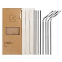 Reusable Metal Drinking Straws with Cleaning Brush