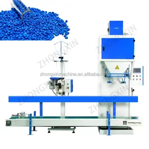 15kg 20kg 25kg Feed Granular Fertilizer Resin Pellet Weighing Filling Bagging Packing Machine With Sewing Machine