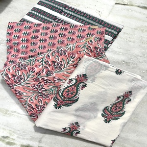 Tela Suave Estampada a Mano con Bloques Indios, Material de Costura Floral, Precio al por Mayor Disponible por Yarda - Product Image 4