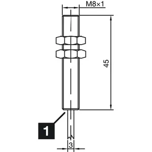 INS-M08-B02PO-2C Sensor de proximidad inductivo con carcasa de acero inoxidable, protección IP 67, certificado CE - Product Image 2