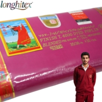 Tissu tissé teint en popeline de polyester Longhitex pour jupes costumes maillots de bain mariages Textiles de maison-garçons respirants à séchage rapide