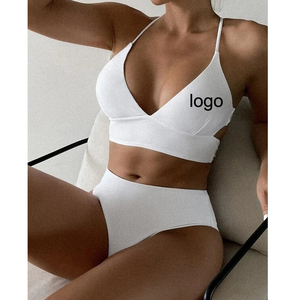 Ensemble <span class=keywords><strong>de</strong></span> maillots <span class=keywords><strong>de</strong></span> <span class=keywords><strong>bain</strong></span> deux <span class=keywords><strong>pièces</strong></span> push-up taille haute pour femmes 2026, avec logo personnalisé, vente en gros - Product Image 1