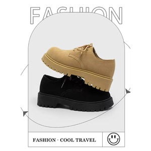 Derby Shoes 2026 New Spring Autumn Low-top for <b>Boots</b> Men's Retro <b>Work</b> Lace-up Thick-soled Height Increasing All-match <b>Leather</b> - Product Image 5