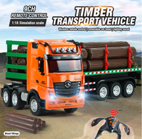 Huina SJY-1312/1313/1317 1/18 9CH Halbmetallischer Holztransporter 2,4G RC Bau-Holztransportfahrzeug