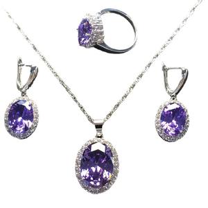 Ensemble de bijoux pour femmes en alliage de cuivre plaqué platine AAA, zircon, style classique, fiançailles, anniversaire, mariage, boucles d'oreilles de mariée - Product Image 6