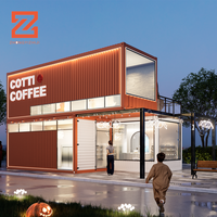 Certifié CE 20 pieds 40 pieds Emballage plat Maison conteneur préfabriquée Construction de panneaux sandwich en acier pour cafés Bureaux Centre commercial