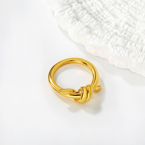 Geometric Knot <b>Ring</b> 18k Gold Plated Unisex Fashion Jewelry Gift - Product Image 2