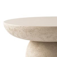 Tables basses rondes en béton d'inspiration naturelle, finition texturée sable Table d'appoint centrale pour un usage quotidien