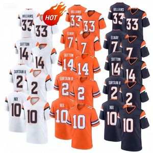 Günstige Jugend Kinder Hochwertige Denver 10 Bo Nix <span class=keywords><strong>2</strong></span> Patrick Sultan-II Nähen genähte Jersey-Shirts American Football Trikots Logo - Product Image 1