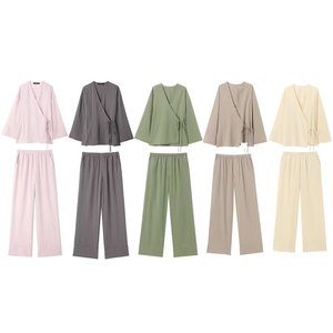 GX&ZA Nuovo Completo Primaverile ed <span class=keywords><strong>Estivo</strong></span> da Donna: Giacca <span class=keywords><strong>Doppiopetto</strong></span> Stile Kimono e Pantaloni Taglie Forti alla Moda - Product Image 1