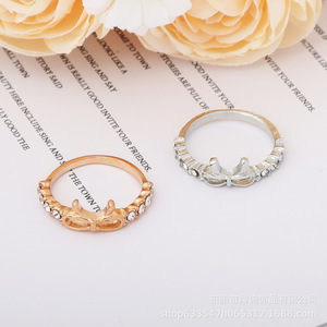 Anillo de Moda con Lazo para Mujer, Aleación con Circonita Cúbica, Joyería de Regalo 2024 - Product Image 4