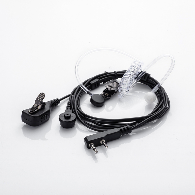 2 Way Radio Earpiece Walkie Talkie Headset Air Acoustic Tube Microphones Push Talk Professional Mic Wire Range 0-10KM