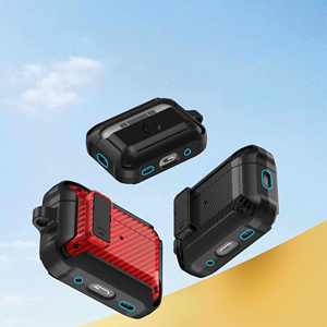 Funda Protectora de Fibra de Carbono para Auriculares <span class=keywords><strong>Airpods</strong></span> Pro 3 / Pro 2 / 4 ANC / 4 3 1 2, Carcasa Resistente de TPU y PC con Gancho - Product Image 3