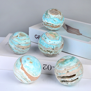 Wholesale Natural Healing <b>Crystal</b> Sphere Hand Polished Blue Hemimorphite Sphere <b>Ball</b> for Home Decor - Product Image 3