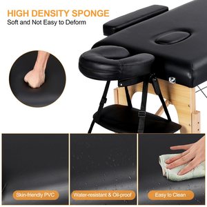 Table de <span class=keywords><strong>Massage</strong></span> Pliante en Bois de 11 kg, Moderne, Appui-tête Détachable, Hauteur Réglable, Pieds Antidérapants <span class=keywords><strong>pour</strong></span> <span class=keywords><strong>Salon</strong></span> de Beauté - Product Image 3