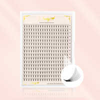 Medylashes fait à la main 3D 4D 5D 6D Ultra Dark Black Volume Lashes Short Stem Pointy Base Premade Fans Eyelashes Extensions
