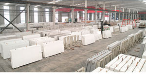 Pierre de quartz artificielle en verre, prix de la pierre de quartz blanche Calacatta, dalles de pierre de quartz naturelle en gros - Product Image 5