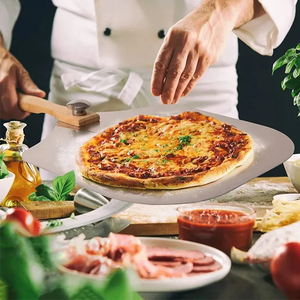 Nuevo producto, accesorios de cocina para el hogar, cáscara de <span class=keywords><strong>Pizza</strong></span> casera, herramientas de corte de <span class=keywords><strong>Pizza</strong></span> de Metal de aluminio con mango de madera - Product Image 6