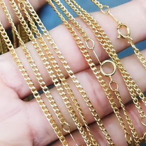 14K 18K oro pieno di <span class=keywords><strong>perline</strong></span> <span class=keywords><strong>collana</strong></span> e catena a maglie cubane per gli uomini con sottili catene d'oro gioielli forniture all'ingrosso - Product Image 3