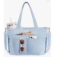 Nouveau sac à bandoulière en velours côtelé, portable, grande capacité, pour femme, idéal pour les trajets quotidiens et les cours, sac bandoulière pour étudiante