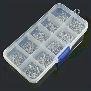 500 pièces n° Hameçons de pêche en acier au carbone robuste 3-12, hameçon simple tranchant avec ardillon, accessoires de pêche - Product Image 3