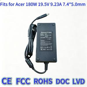 180W 19.5V 9.23A DC ทิปอะแดปเตอร์จ่ายไฟแล็ปท็อปที่ชาร์จใช้งานร่วมกับทราเวลเมท แอสไพร์/โน้ตบุ๊ค Predator ป้องกันการลัดวงจร - Product Image 1