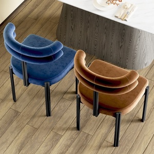 Chaises de <span class=keywords><strong>salle</strong></span> à <span class=keywords><strong>manger</strong></span> modernes de luxe en métal, vente en gros d'usine, mobilier de maison, structure en fer, revêtement en <span class=keywords><strong>tissu</strong></span>, pour salon - Product Image 4